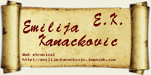 Emilija Kanačković vizit kartica